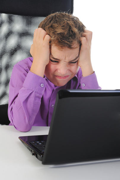 Boy at the computer - Photo, Image