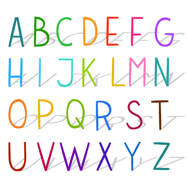 alfabeto completo moderno dibujado a mano
. - Vector, imagen