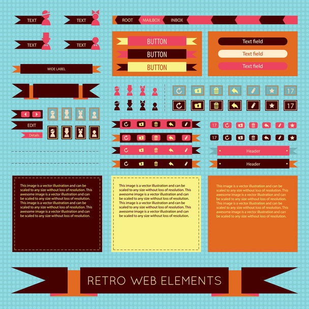 retro vintage web elements conjunto
 - Vector, imagen