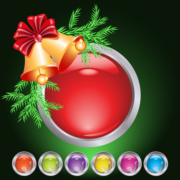 Christmas web button - Vector, afbeelding