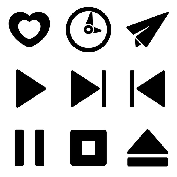 Media player web and mobile logo icons collection - Vector, Image