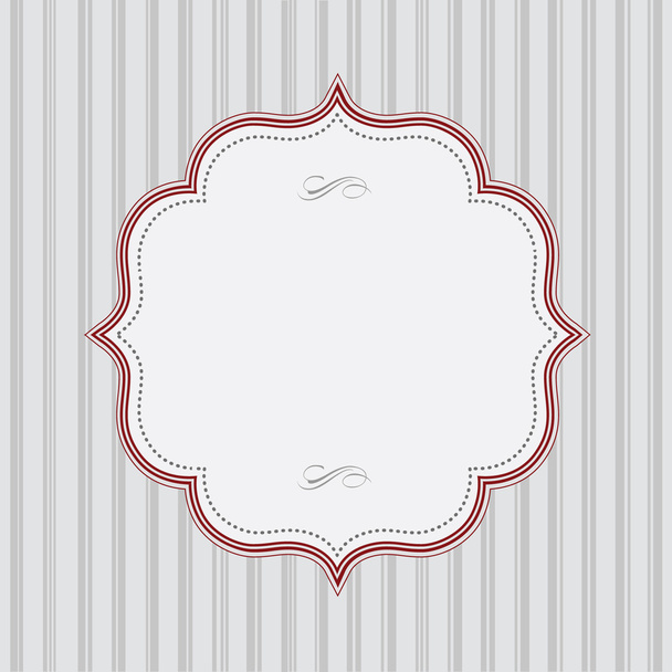 Vector Striped Background and Red Frame - Vector, imagen