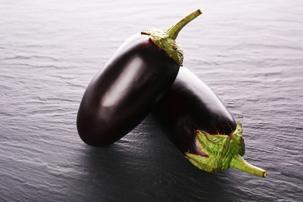 Fresh eggplant on wooden background - Fotoğraf, Görsel