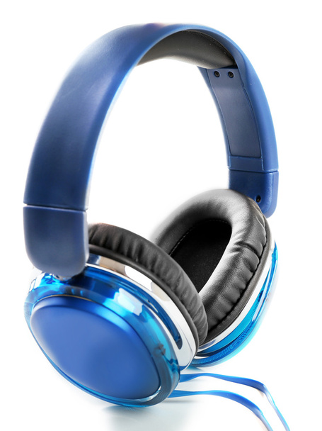 Modern headphones isolated on white - 写真・画像