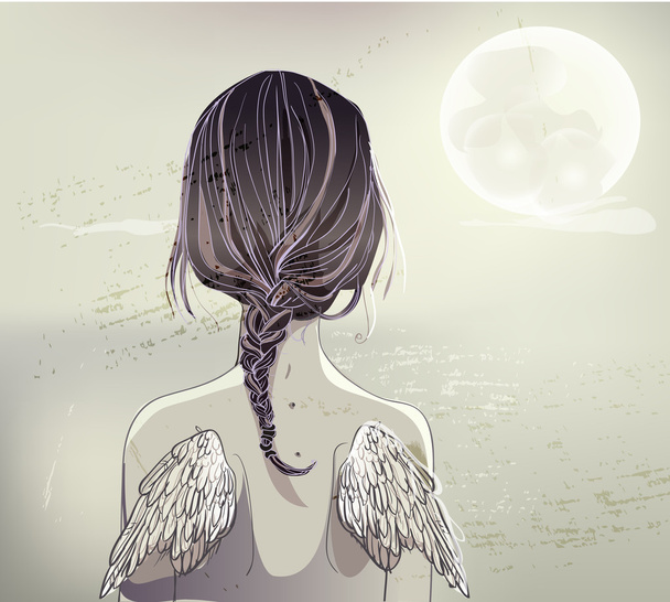 Девушка с крыльями
 - Вектор,изображение