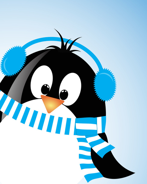 Векторный фон с пингвином
 - Вектор,изображение