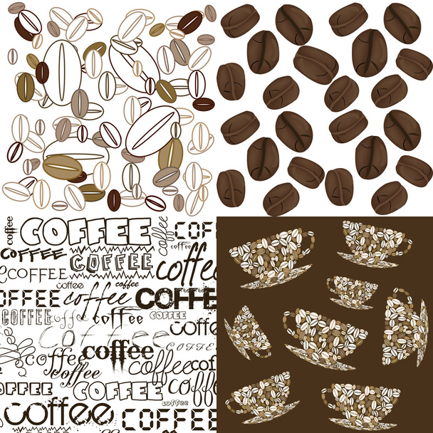 コーヒー豆と背景のセット - 写真・画像