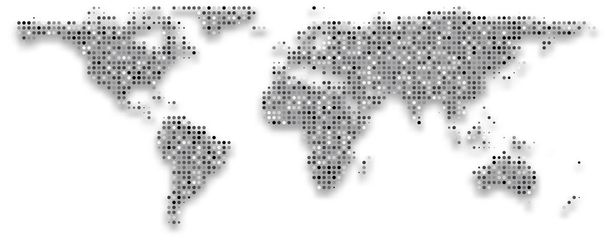 Mapa do mundo composto por pontos
. - Vetor, Imagem