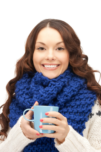 Woman with blue mug - Photo, image