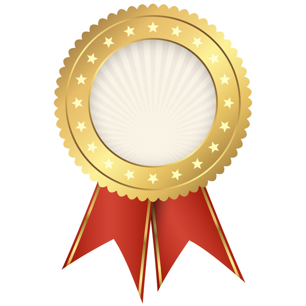 seal of quality gold with ribbons - Vector, Image