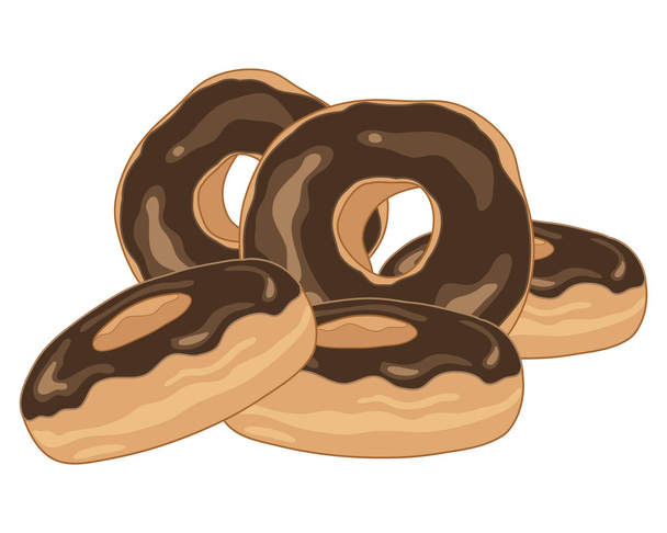 chocolade donuts - Vector, afbeelding