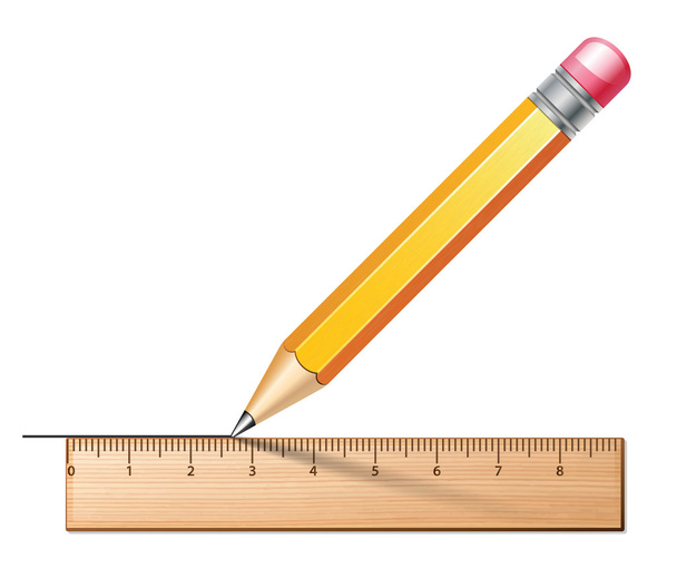 εικονίδιο μολύβι και χάρακα - Διάνυσμα, εικόνα
