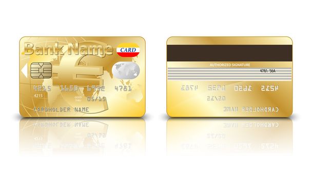 Euro-Kreditkarte. - Vektor, Bild