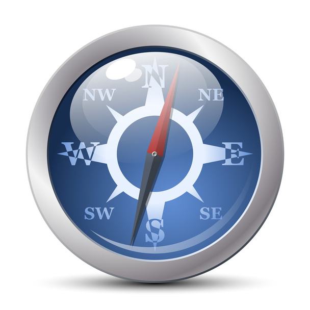 compass icon, button - Vector, Image
