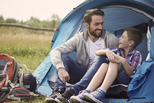 father and son camping - Fotó, kép