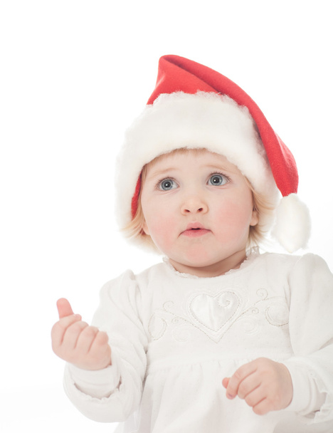 Girl in Santa's hat - Φωτογραφία, εικόνα