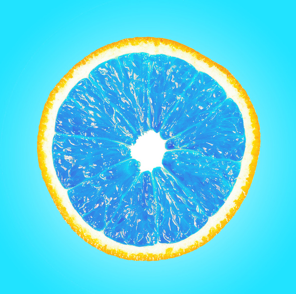 Unusual orange blue on a blue background - Foto, afbeelding