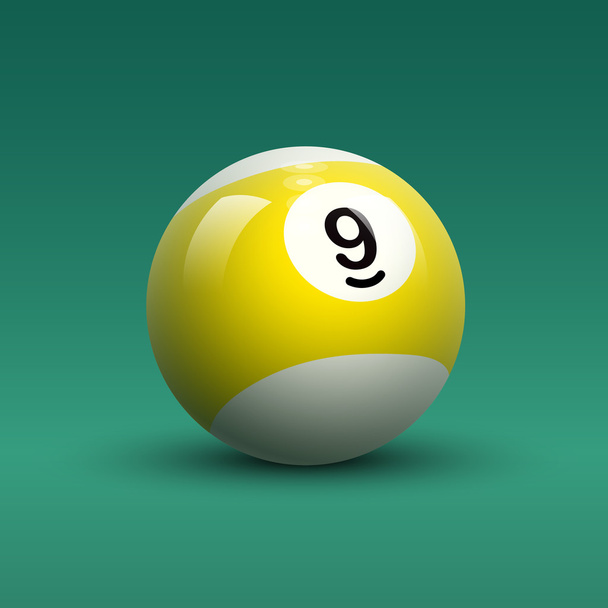 billiard ball with number 9 - Vector, afbeelding