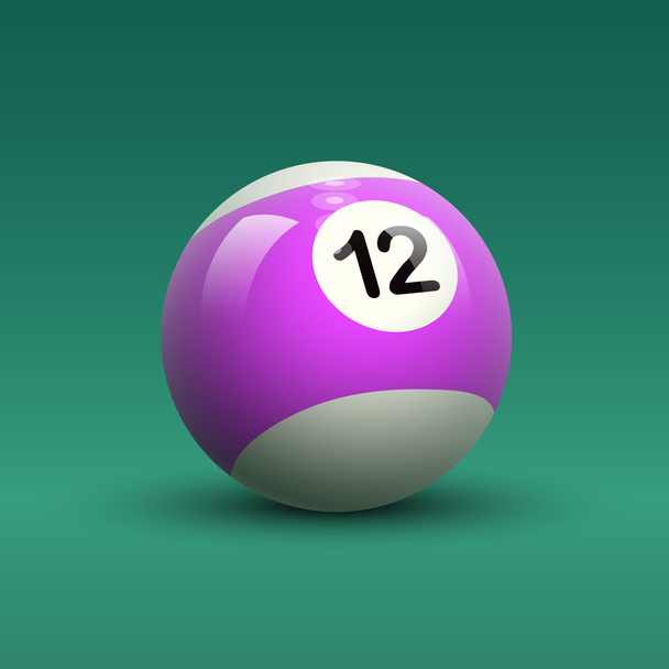 billiard ball with number 12 - Vector, Image