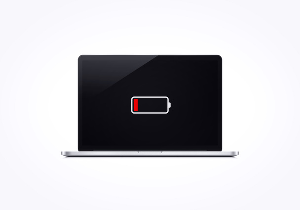 Batterij op moderne laptopcomputer - Foto, afbeelding