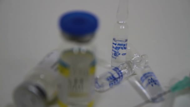 syringes and drug on the table - Video, Çekim
