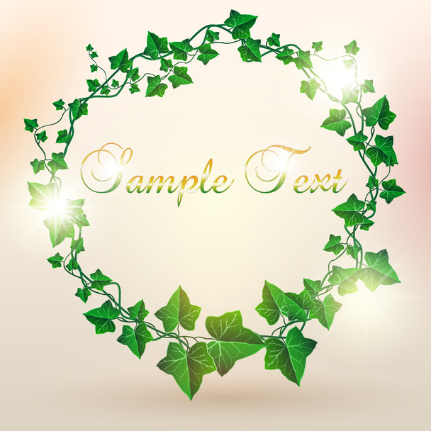 Beautiful Circle Decorated Ivy Leaf Background - Vecteur, image