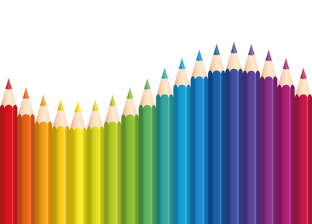 Colored Pencils Rainbow Wave Endless - Vector, Image