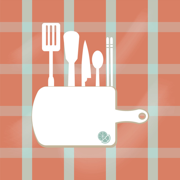 kitchenware sign,  cooking book page concept illustration - Vetor, Imagem