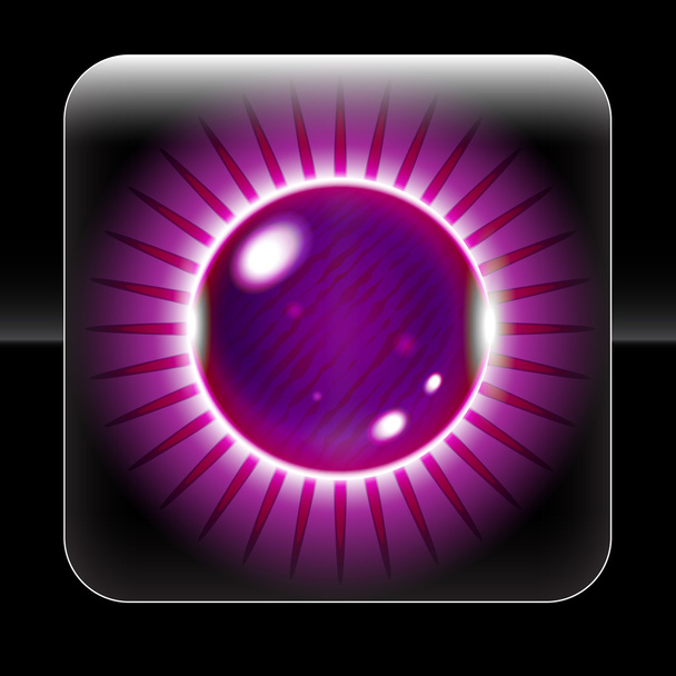 Gyönyörű lila gömb ikon - Vektor, kép