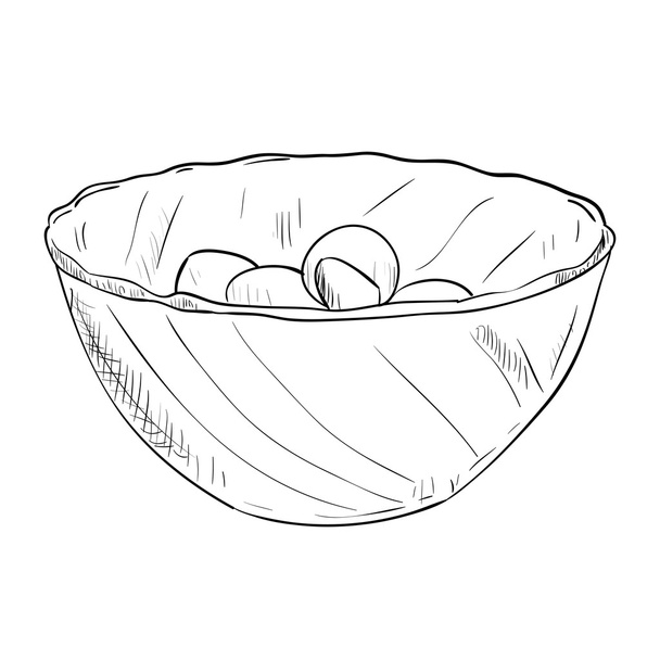 sketch of dish with food - Vettoriali, immagini