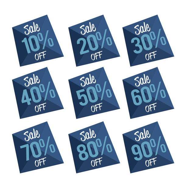 Percent OFF Discount Label Tag low poly - Photo, Image