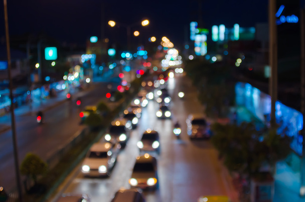 Noční provoz a auto světla - Fotografie, Obrázek