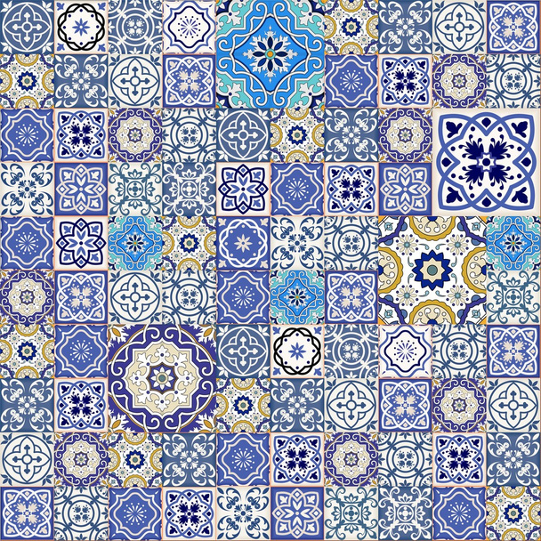 Mega Gorgeous seamless patchwork pattern - Wektor, obraz