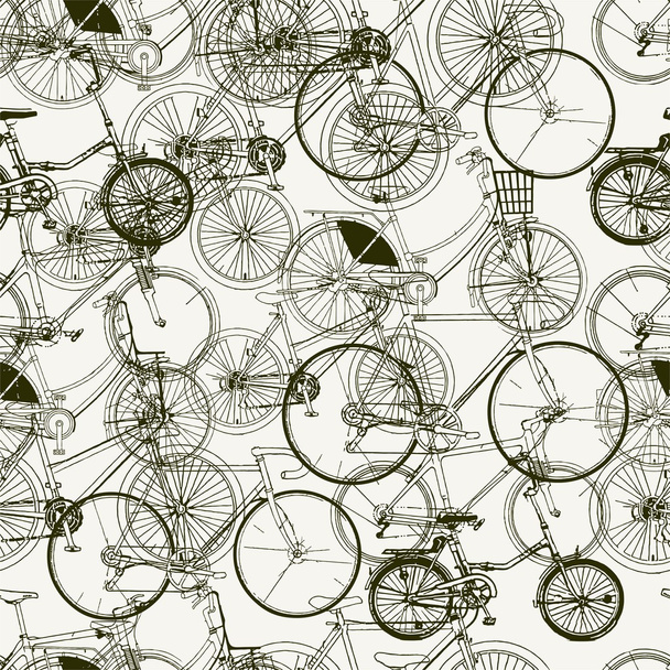 Abstract Seamless bicycles pattern - Vektori, kuva