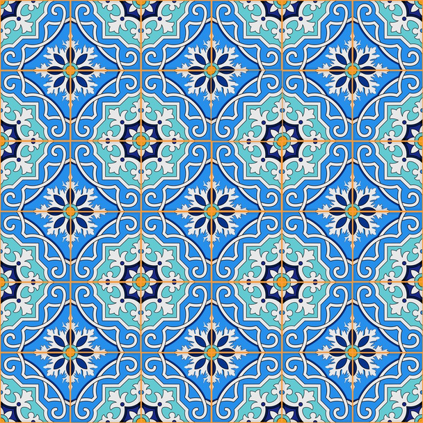 Gorgeous seamless patchwork pattern - Vector, Image