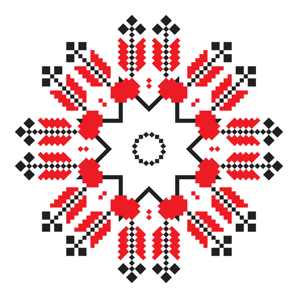 Etnikai dísz mandala geometriai minták a piros szín - Vektor, kép