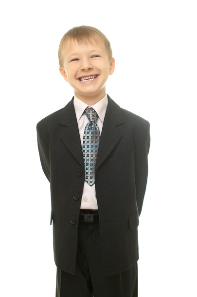 Young smiling boy in costume isolated on white - Foto, Bild