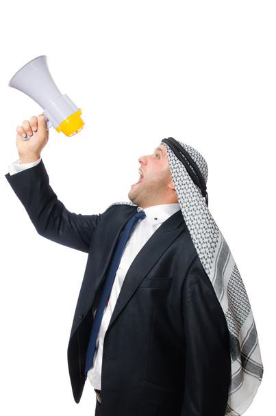 Arab man with loudspeaker - Photo, Image
