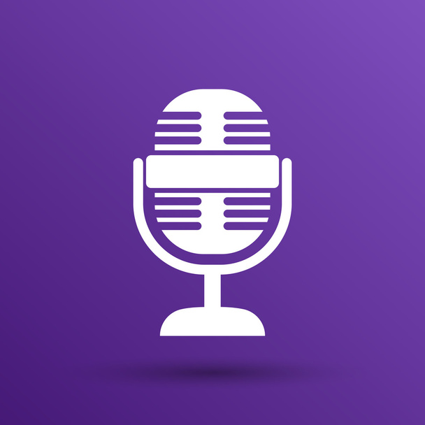 microphone icon broadcasting isolated journalist record  - Vector, Image