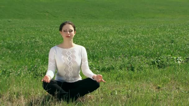 Girl In The Lotus Position - Footage, Video