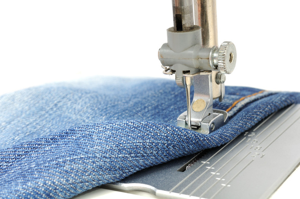 Sewing Machine and Jeans - Zdjęcie, obraz