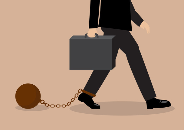 Chained businessman - Vector, Image