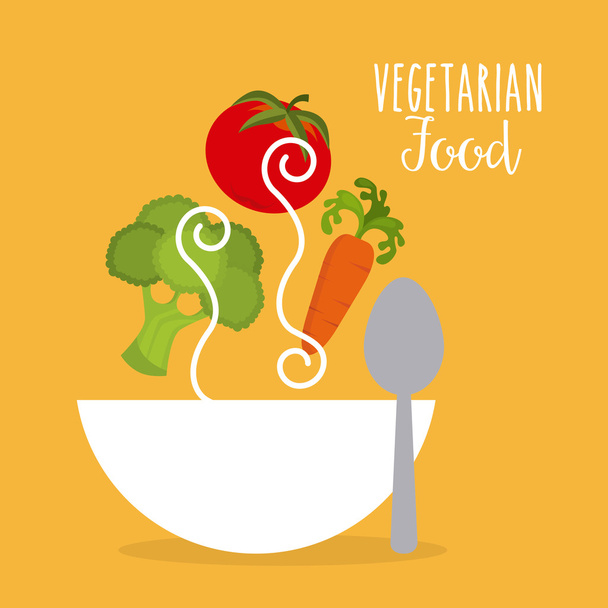 Vegetarian food design - Vector, Image