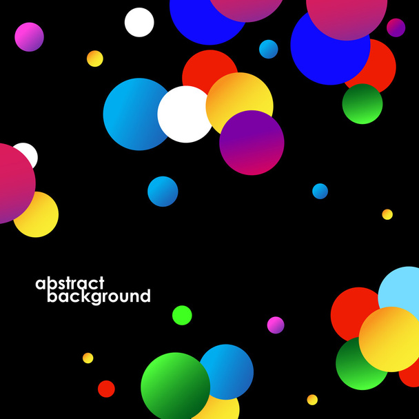 Abstract colorful circles background on black. Vector illustration. Eps 10 - Vektor, kép