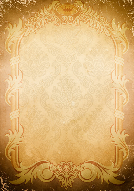 Background of old paper with old-fashioned frame. - Foto, imagen