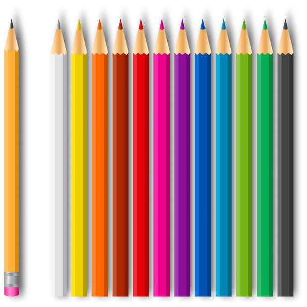 набор цветных карандашей - Вектор,изображение