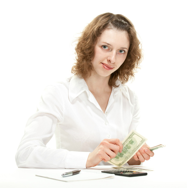 Woman counting money - Foto, Imagen