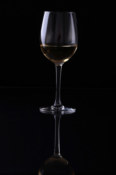 Reflected glass with wine - 写真・画像