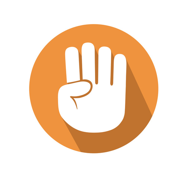 Four fingers gesture - Vector, Image