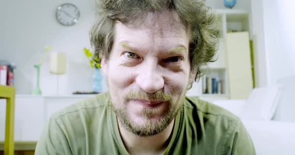 Man smiling looking camera - Felvétel, videó